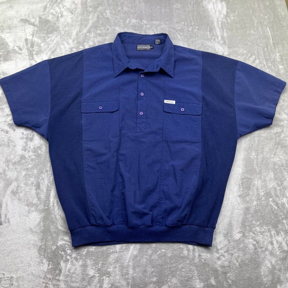 VTG Members Only Polo Shirt Short Sleeve Two Tone Casual Top 2X  Bowling Boho‎ - Picture 1 of 6